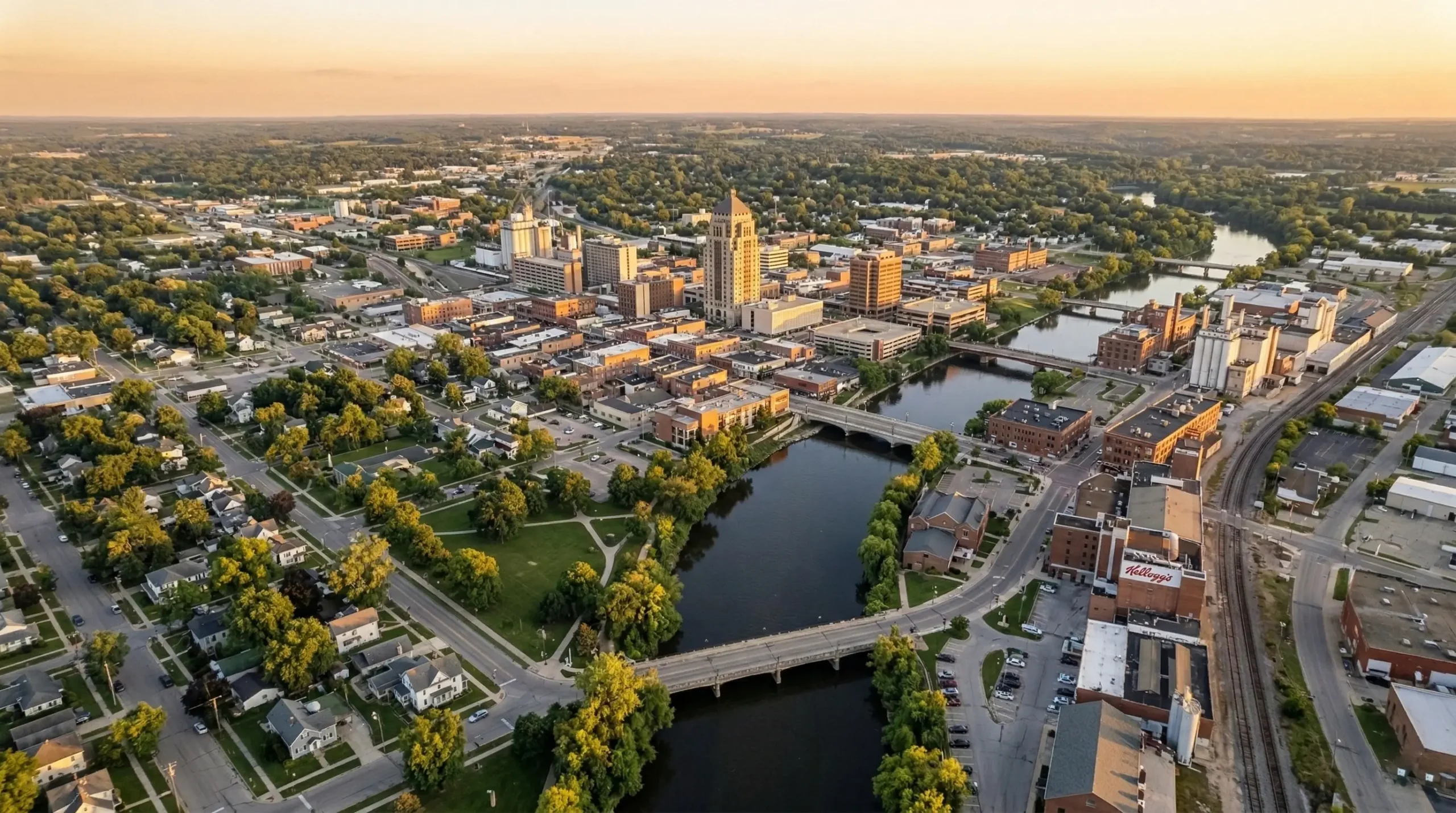 Pest control technician inspecting home for pests in Battle Creek Michigan
