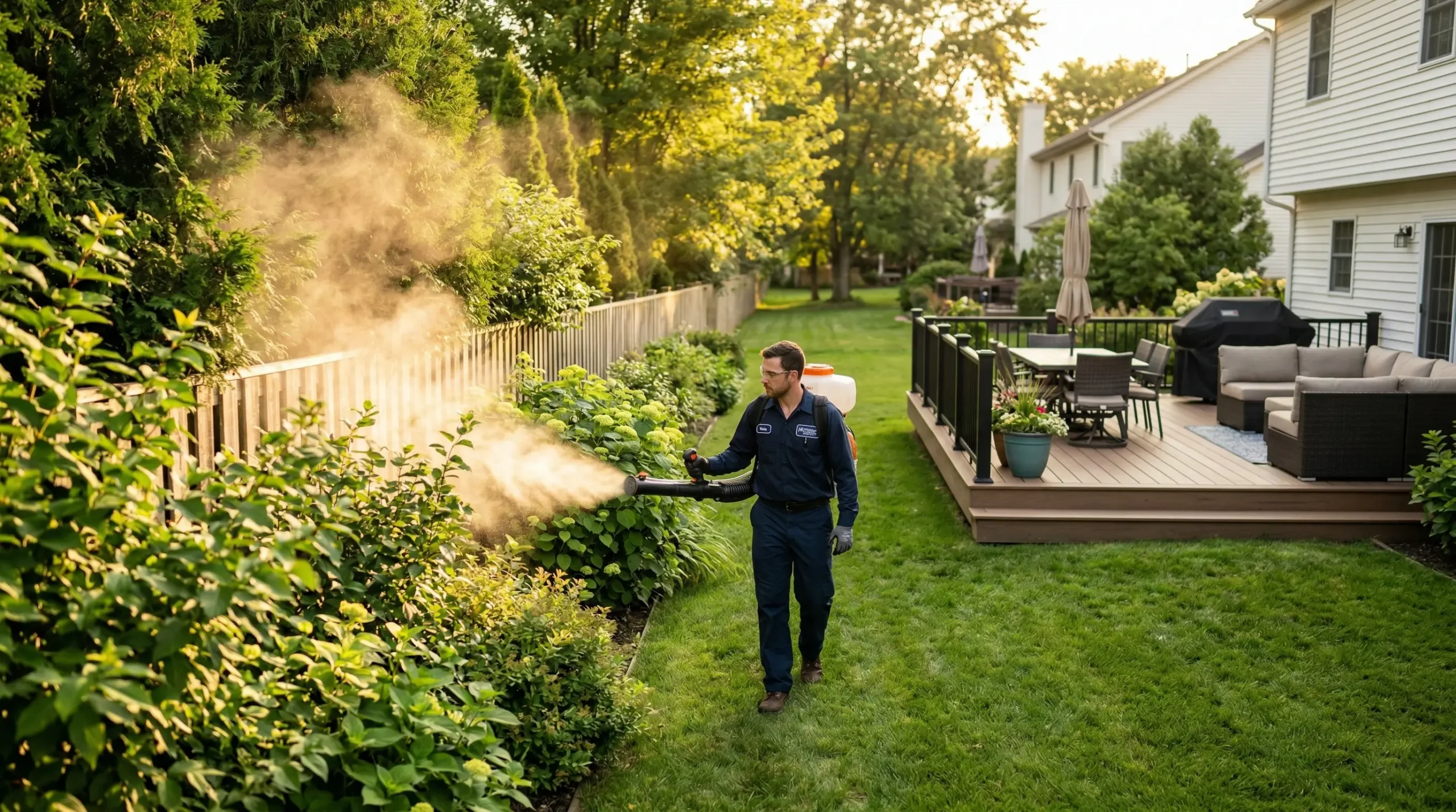 Mosquito yard treatment for residential property in Marshall Michigan