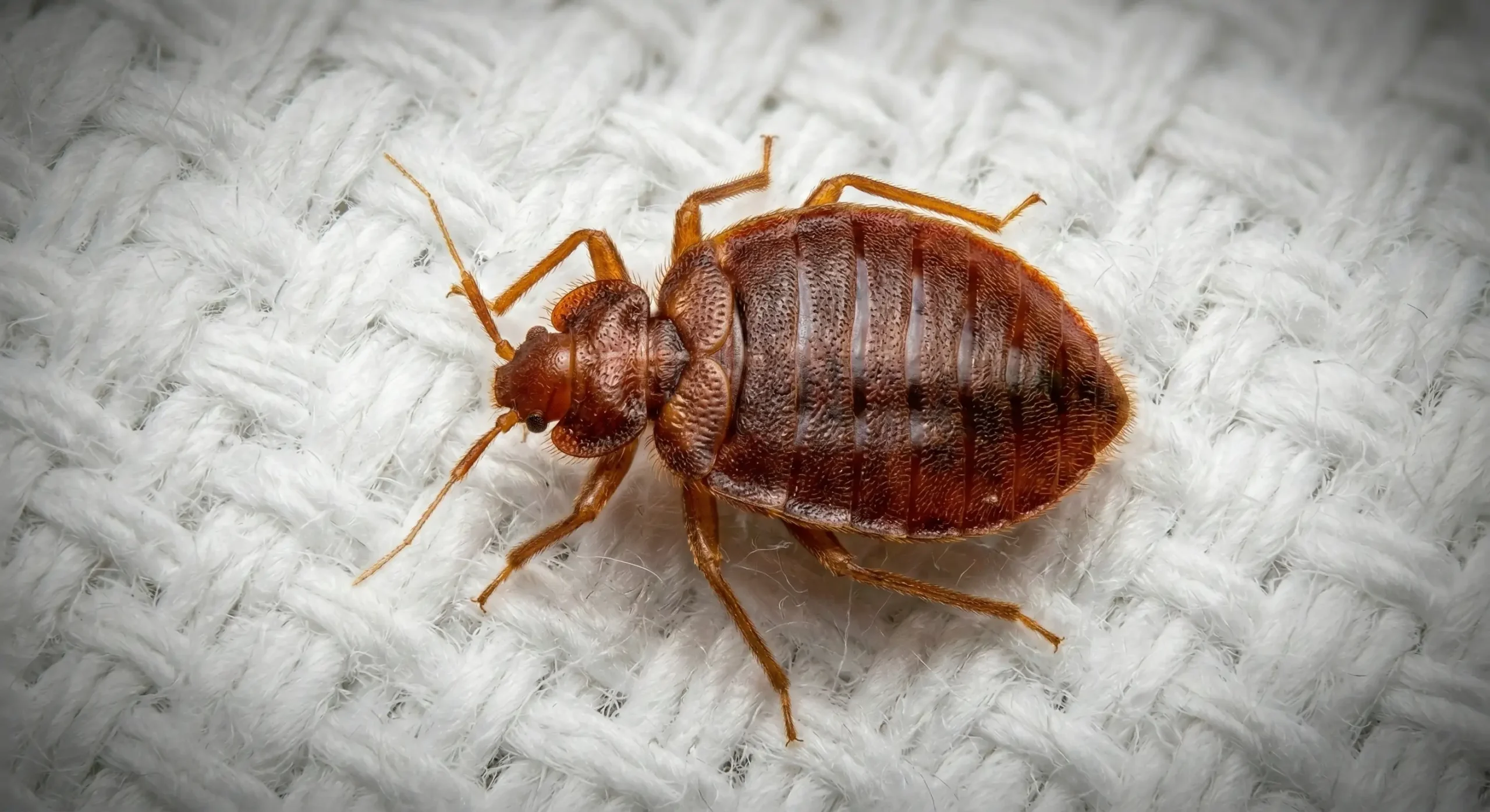 Bed bug close-up for heat treatment services by Extreme Exterminating