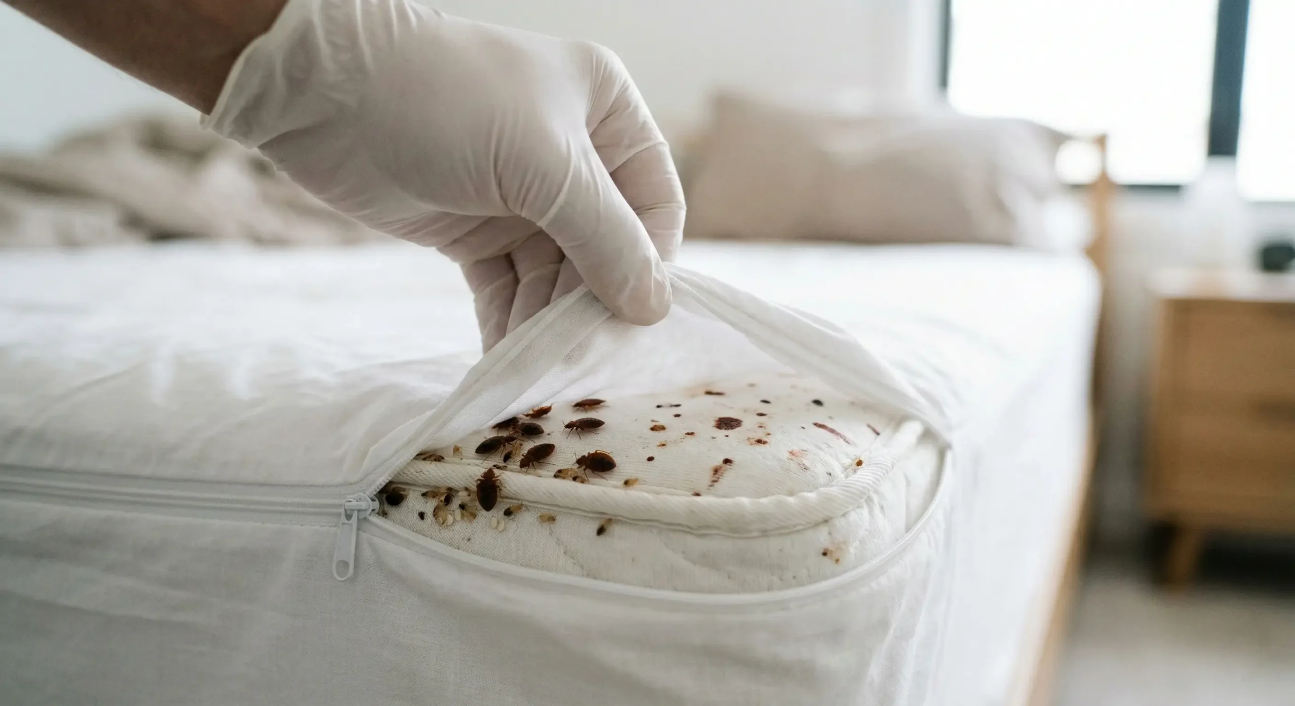 Bed bugs discovered during mattress inspection requiring heat treatment