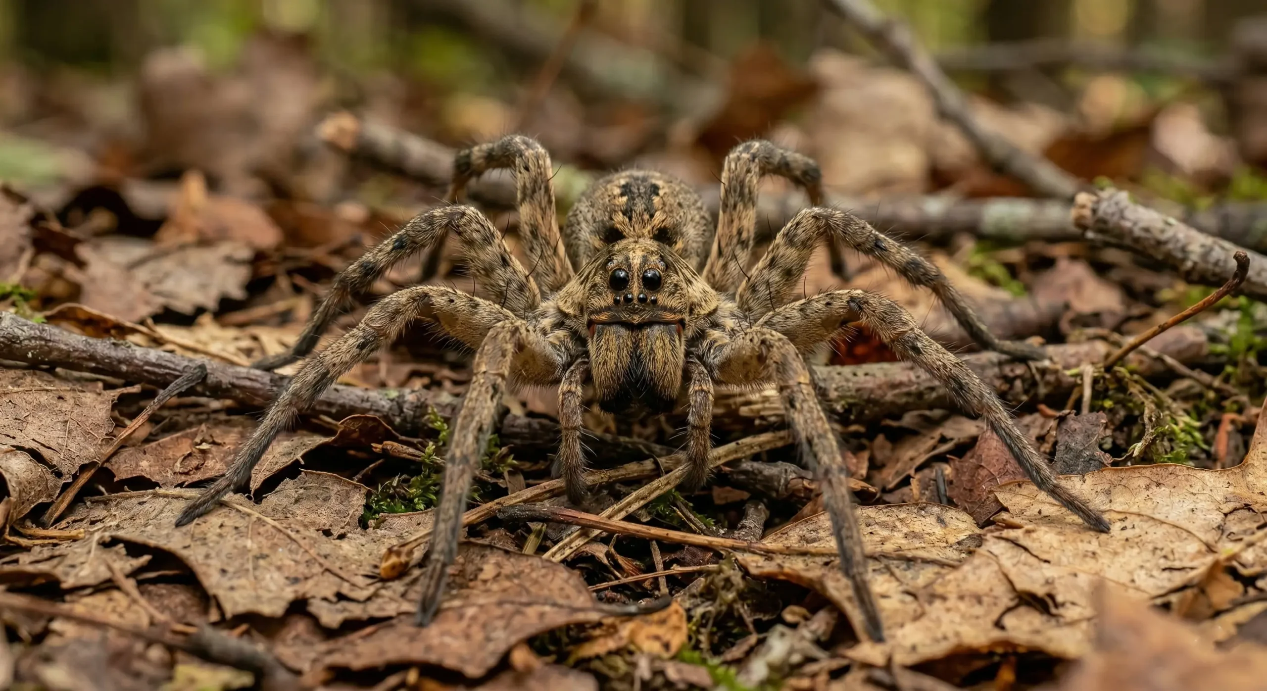 Wolf spider close-up for spider control services by Extreme Exterminating